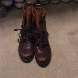 Distressed Frye combat boots